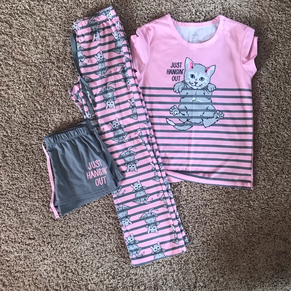 3 piece girls pajama set